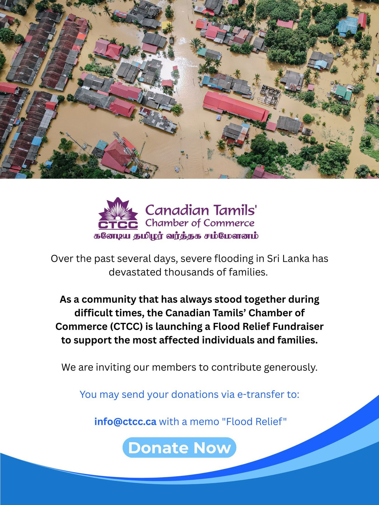 CTCC Launches Fundraiser for Sri Lanka Flood Relief – Your Support Is Needed
