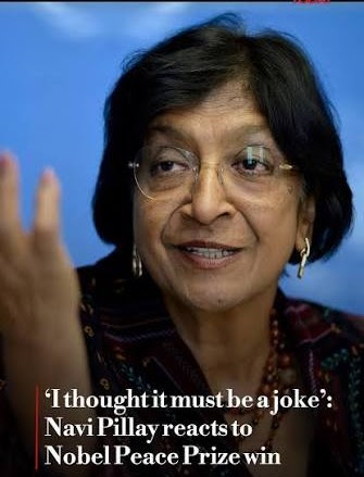  CTCC Congratulatory Message — Navi Pillay, 2026 Nobel Peace Prize
